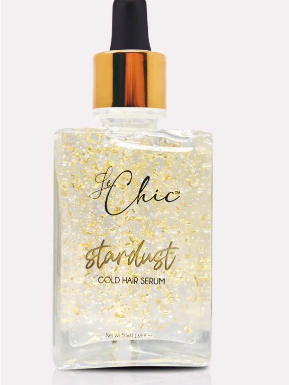 chic Stardust Gold Hair Serum with Gold Flakes